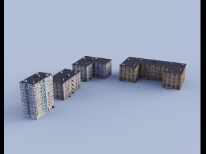 low poly russian houses Modelo 3D