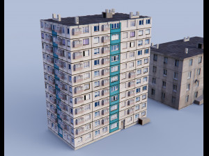 low poly russian houses Modelo 3D
