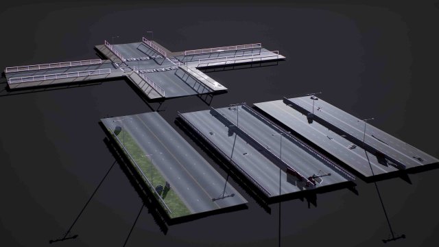 road pack v1 3D 모델 .c4d .max .obj .3ds .fbx .stl .blend 