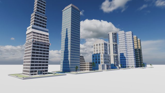 skyscrapers buildings 3D 模型 .c4d .max .obj .3ds .fbx .stl .blend 