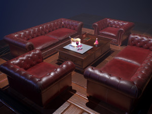 leather chair 3D मॉडल