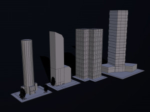 skyscrapers buildings v2 3D 모델