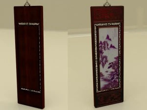 mistura de painel de parede pendurado de arte chinesa Modelo 3D