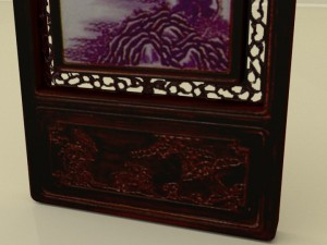 chinese art hanging wall panel blend 3D Model