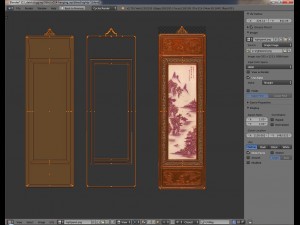 chinese art hanging wall panel blend 3D Model