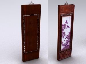 chinese art hanging wall panel max 3D Model