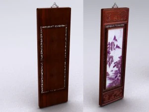 中国艺术挂墙板 max 3D 模型