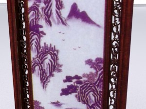 chinese art hanging wall panel max Modello 3D