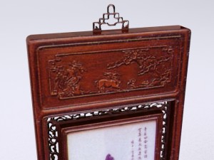 chinese art hanging wall panel max Modello 3D