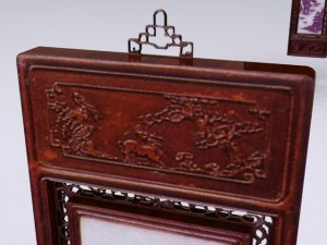 chinese art hanging wall panel max Modello 3D