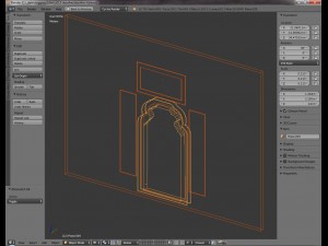 chinese door frame 2 side 1 top panels blend Model 3D