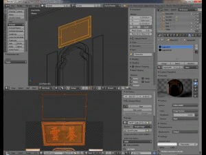 chinese door frame 2 side 1 top panels blend 3D Model