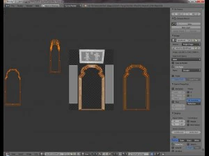 chinese door frame 2 side 1 top panels blend 3D Model