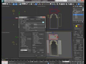 chinese door frame 2 side 1 top panels max 3D Model