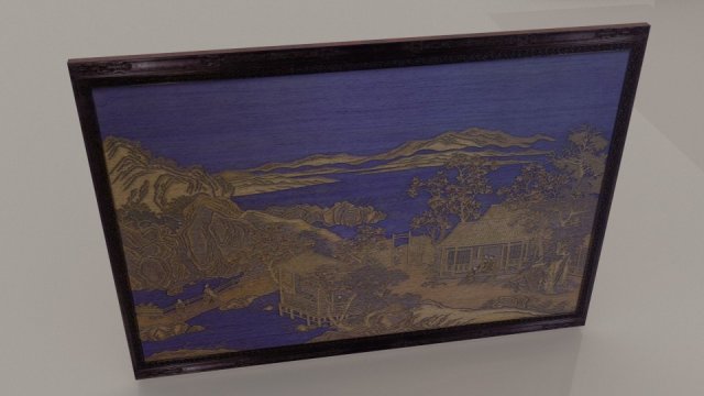 chinese tapestry and ivory artwork blend 3D Model .c4d .max .obj .3ds .fbx .stl .blend 