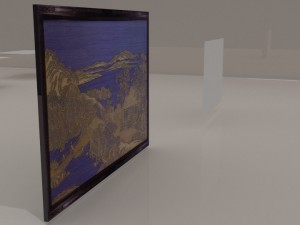 chinese tapestry and ivory artwork blend 3D Model