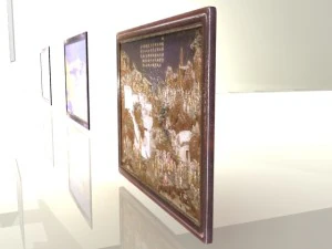 chinese tapestry and ivory artwork blend 3D Model