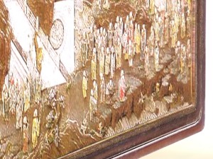 chinese tapestry and ivory artwork blend 3D Model