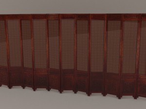 chinese folding screen blend Model 3D