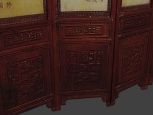 chinese folding screen blend Model 3D