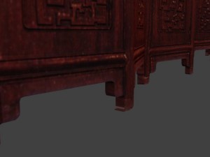 chinese folding screen blend Model 3D