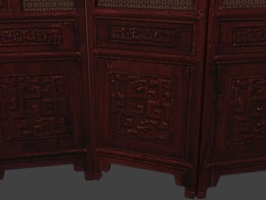 chinese folding screen blend Model 3D