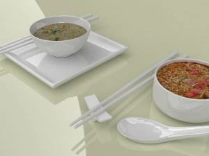 Miscela di noodles istantanei cotti Nissin Modello 3D