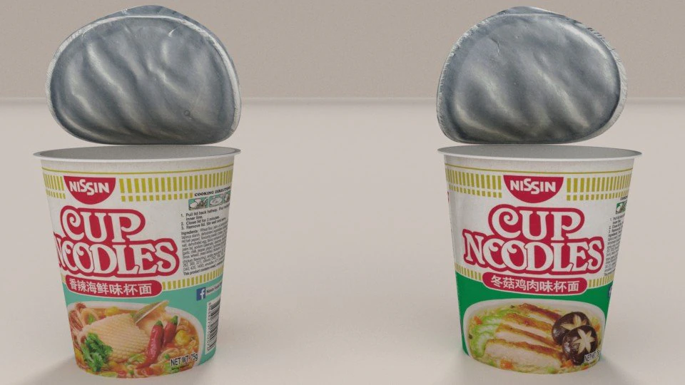 nissin instant cup noodles mc-ss blend 3D Model .c4d .max .obj .3ds .fbx .stl .blend 