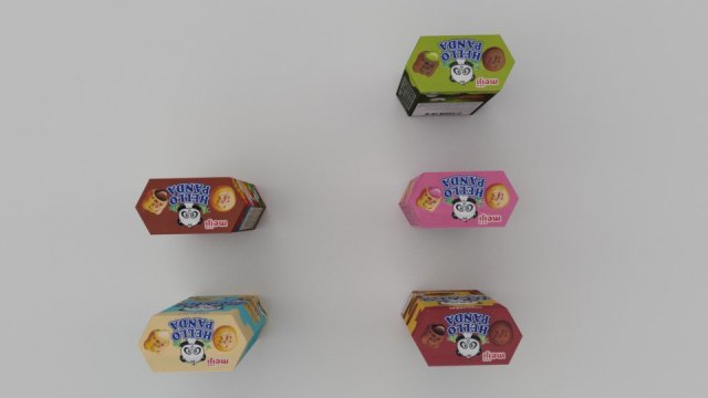 meiji hello panda snack blend 3D Model .c4d .max .obj .3ds .fbx .stl .blend 