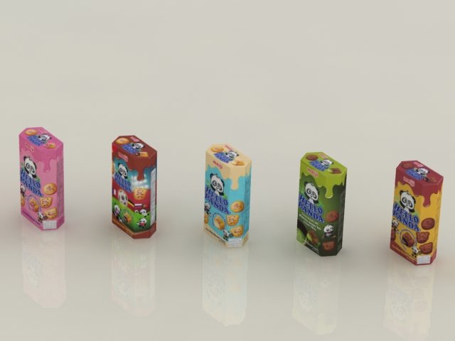 meiji hello panda snack max Modelo 3D .c4d .max .obj .3ds .fbx .stl .blend 
