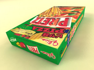 glico pretz snack sticks max pizza matcha almond cookies cream choco banana Modelo 3D