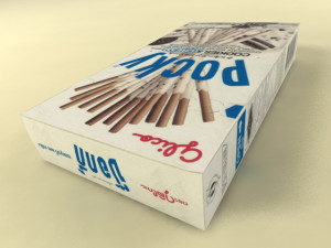glico pretz snack sticks max pizza matcha almond cookies cream choco banana 3D Model