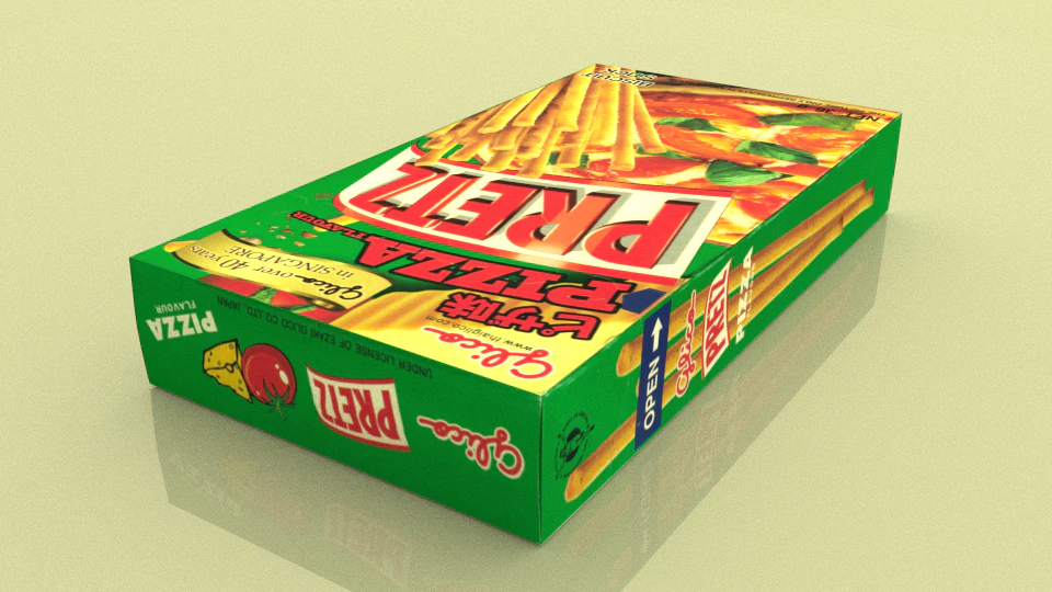 glico pretz snack sticks blend pizza matcha almond cookies cream choco banana 3D Model .c4d .max .obj .3ds .fbx .stl .blend 