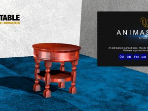 3d table round table Modello 3D