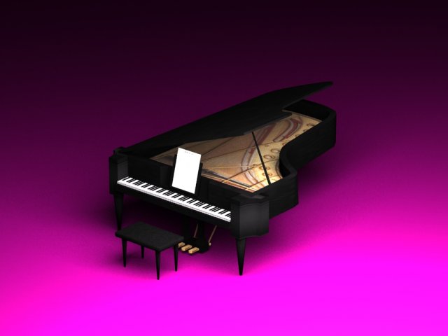 piano 0002 3D Модель .c4d .max .obj .3ds .fbx .stl .blend 