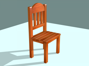 wooden chair Model 3D