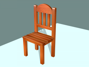 wooden chair Model 3D