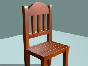 wooden chair 3D मॉडल