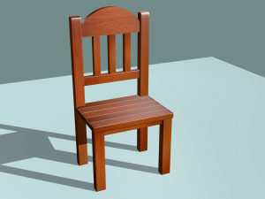 wooden chair Model 3D