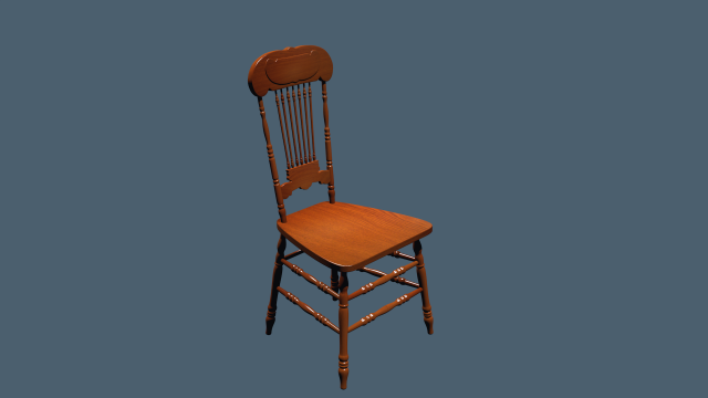 wooden chair 3D Model .c4d .max .obj .3ds .fbx .stl .blend 