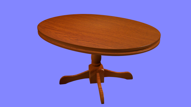 wooden round table 3D Модель .c4d .max .obj .3ds .fbx .stl .blend 