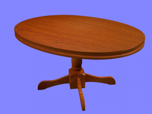 wooden round table 3D मॉडल