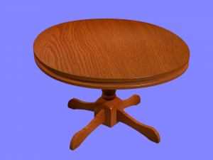 wooden round table 3D Модель