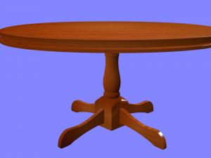 wooden round table 3D Модель