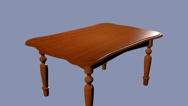 wooden table 3D Model .c4d .max .obj .3ds .fbx .stl .blend 