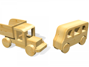 a wooden toy bus Modelo 3D