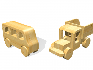 a wooden toy bus Modelo 3D