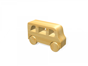 a wooden toy bus Modelo 3D