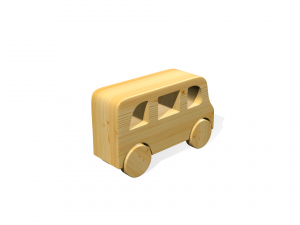 a wooden toy bus Modelo 3D