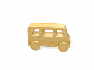 a wooden toy bus Modelo 3D